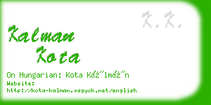 kalman kota business card